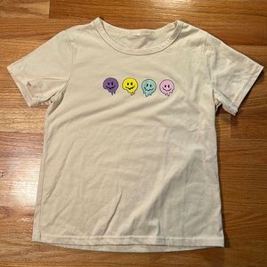 Tan melting smiling face tshirt